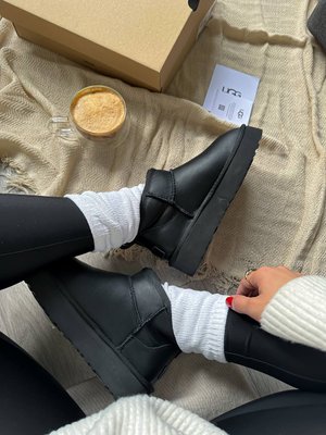 UGG Australia США Ultra Mini Platform Leather Black Уггі ультра міні платформа чорні шкіряні Австралія - Розмір 35 (US 4) 2111643 фото