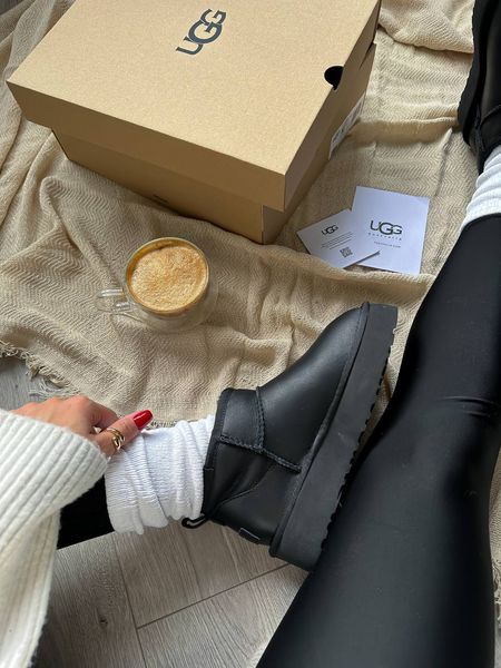 UGG Australia США Ultra Mini Platform Leather Black Уггі ультра міні платформа чорні шкіряні Австралія - Розмір 35 (US 4) 2111643 фото