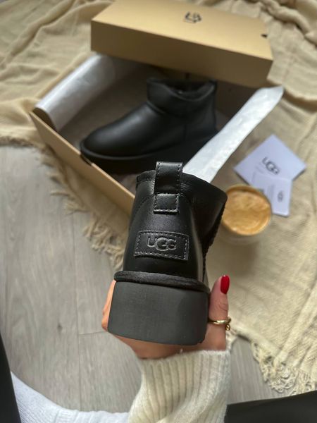 UGG Australia США Ultra Mini Platform Leather Black Уггі ультра міні платформа чорні шкіряні Австралія - Розмір 35 (US 4) 2111643 фото