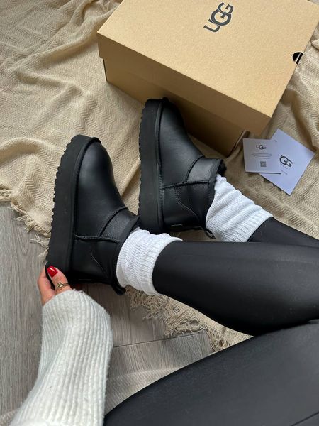 UGG Australia США Ultra Mini Platform Leather Black Уггі ультра міні платформа чорні шкіряні Австралія - Розмір 35 (US 4) 2111643 фото