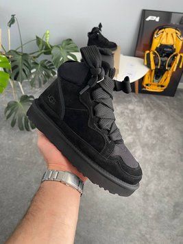 UGG Australia Classic Lowmel Sneaker High Black Кросівки з хутром високі чорні уггі замш цільна овчина Угг Австралія - Розмір 35 (US 4) 2110100599 фото