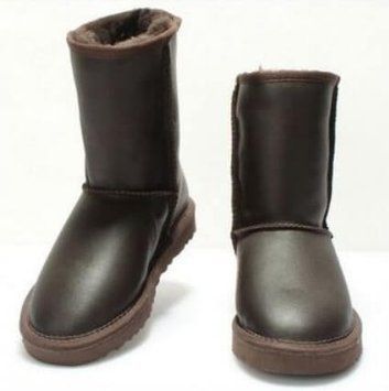 UGG Australia США Leather Short Шоколадні короткі шкіряні натуральні Угг Австралия - Розмір 35 (US 4) 2110624 фото
