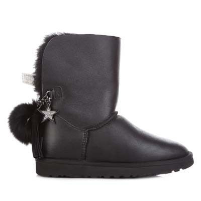 UGG Australia США Short Leather Star Чорний натуральні міні Угг Австралія - Розмір 35 (US 4) 2111053 фото