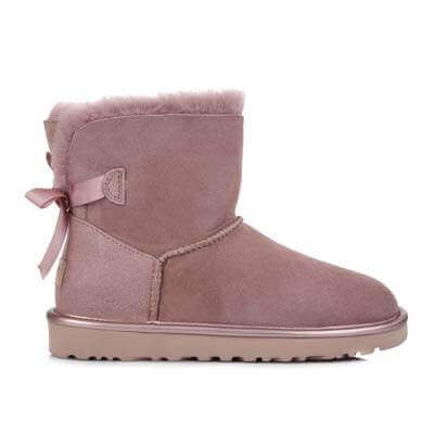 UGG Australia США Mini Bailey Bow Metallic Пудра натуральні міні Угг Австралия - Розмір 35 (US 4) 2110899 фото