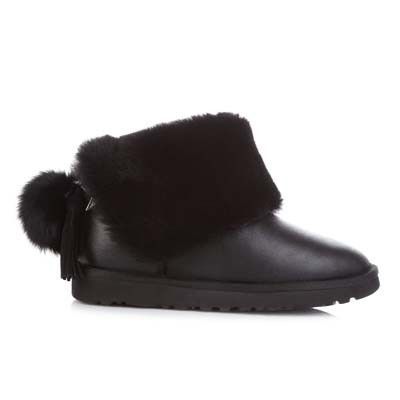 UGG Australia США Short Leather Star Чорний натуральні міні Угг Австралія - Розмір 35 (US 4) 2111053 фото