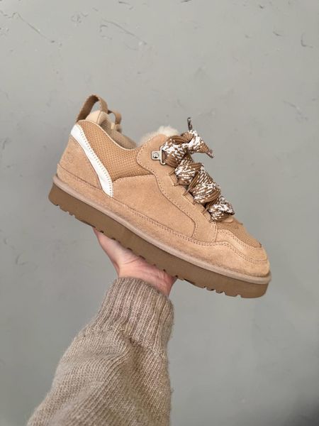 UGG Australia Classic Lowmel Sneaker Beige Кросівки з хутром бежеві пісочні уггі замш цільна овчина Угг Австралія - Розмір 35 (US 4) 2110100500 фото