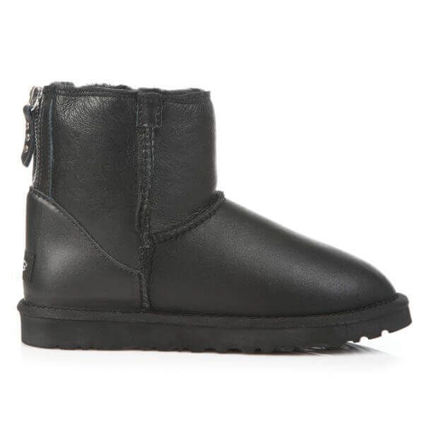 UGG Australia США Leather Mini Zip Чорні шкіряні уггі натуральні міні замок молнія Угг Австралия - Розмір 35 (US 4) 2110822 фото