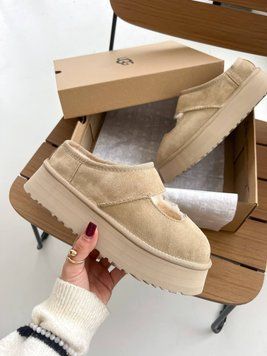 UGG Australia США Bea Mary Jane Beige Уггі на платформі бежеві замшеві Австралія - Розмір 35 (US 4) 1016222510 фото