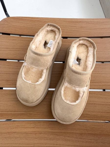 UGG Australia США Bea Mary Jane Beige Уггі на платформі бежеві замшеві Австралія - Розмір 35 (US 4) 1016222510 фото