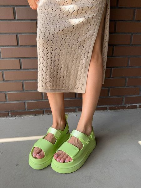 UGG Australia США Goldenglow Sandals Light green Уггі сандалі на платформі світлі зелені Австралія - Розмір 35 (US 4) 10718145676 фото