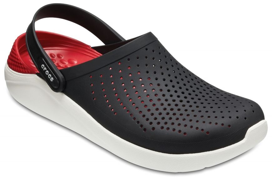 Crocs Оригінал LiteRide ™ Clog Чорні Білі Чоловічі та Жіночі Крокс США (204592) - 36 (Стопа 22.5-23.2см) M4/W6 100051 фото