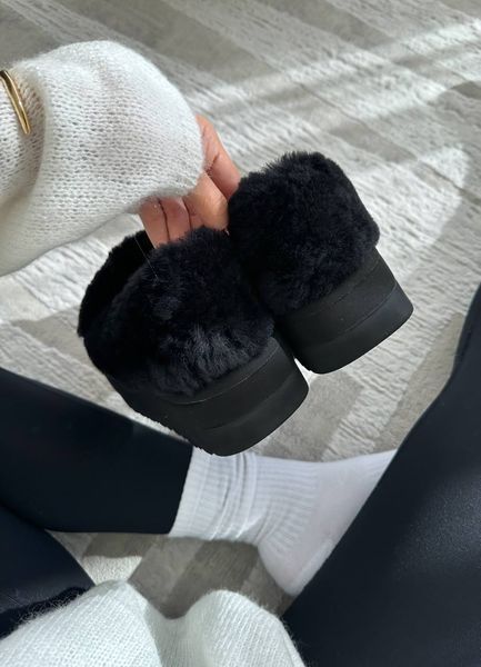 UGG Australia США Slipper Tazzlita Black Уггі з хутром на платформі чорні замшеві Австралія - Розмір 35 (US 4) 2110100953 фото