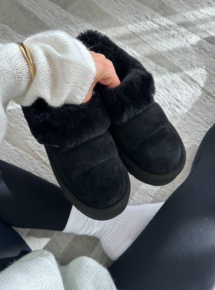 UGG Australia США Slipper Tazzlita Black Уггі з хутром на платформі чорні замшеві Австралія - Розмір 35 (US 4) 2110100953 фото