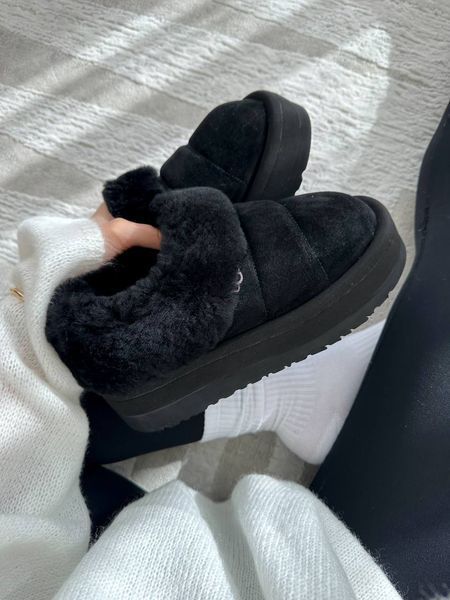 UGG Australia США Slipper Tazzlita Black Уггі з хутром на платформі чорні замшеві Австралія - Розмір 35 (US 4) 2110100953 фото
