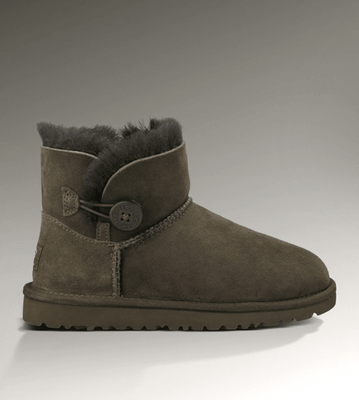 UGG Australia США Mini Bailey Button II Шоколад цільна овчина мини Угг Австралия - Розмір 35 (US 4) 2110287 фото