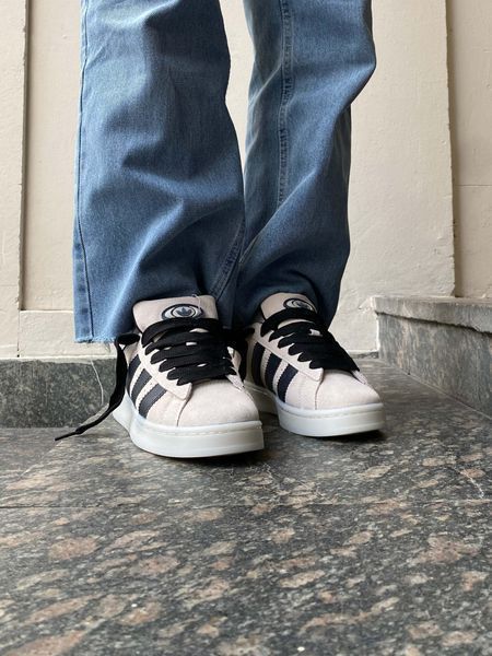 США Adidas Campus 00s Aluminium/Core Black жіночі, чоловічі шкіряні якісні кросівки Адідас Кампус сірі/чорні - Розмір 36 (US 5) 11167529 фото