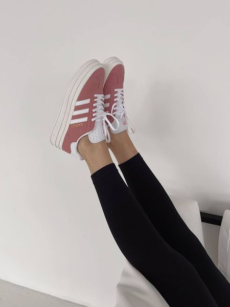 США Adidas Gazelle Bold Pink/White Platform жіночі шкіряні якісні кросівки Адідас Газель Платформа рожеві білі 0320 - Розмір 36 (US 5) 11168029 фото