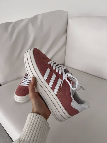 США Adidas Gazelle Bold Pink/White Platform жіночі шкіряні якісні кросівки Адідас Газель Платформа рожеві білі 0320 - Розмір 36 (US 5) 11168029 фото