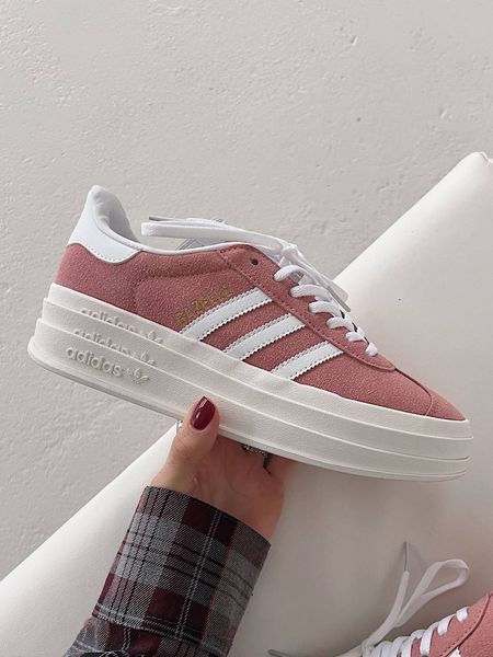 США Adidas Gazelle Bold Pink/White Platform жіночі шкіряні якісні кросівки Адідас Газель Платформа рожеві білі 0320 - Розмір 36 (US 5) 11168029 фото