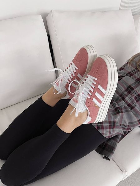 США Adidas Gazelle Bold Pink/White Platform жіночі шкіряні якісні кросівки Адідас Газель Платформа рожеві білі 0320 - Розмір 36 (US 5) 11168029 фото