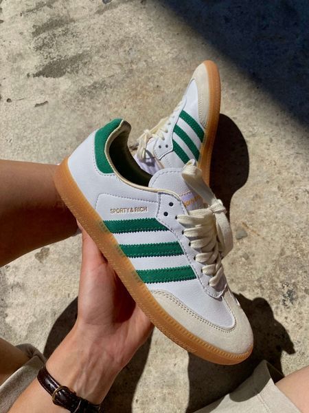 США Adidas Samba Sporty & Rich White/Green жіночі, чоловічі шкіряні якісні кросівки Адідас Самба білі - Розмір 36 (US 5) 11167979 фото