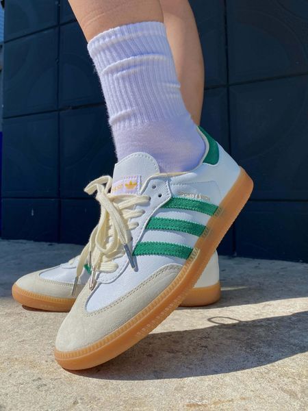 США Adidas Samba Sporty & Rich White/Green жіночі, чоловічі шкіряні якісні кросівки Адідас Самба білі - Розмір 36 (US 5) 11167979 фото