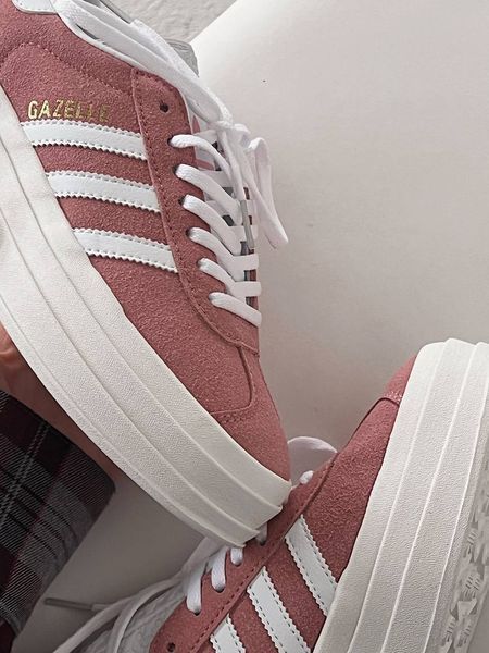 США Adidas Gazelle Bold Pink/White Platform жіночі шкіряні якісні кросівки Адідас Газель Платформа рожеві білі 0320 - Розмір 36 (US 5) 11168029 фото