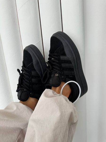 США Adidas Campus x Bad Bunny BLACK жіночі, чоловічі шкіряні якісні кросівки Адідас Кампус чорні - Розмір 36 (US 5) 11167429 фото