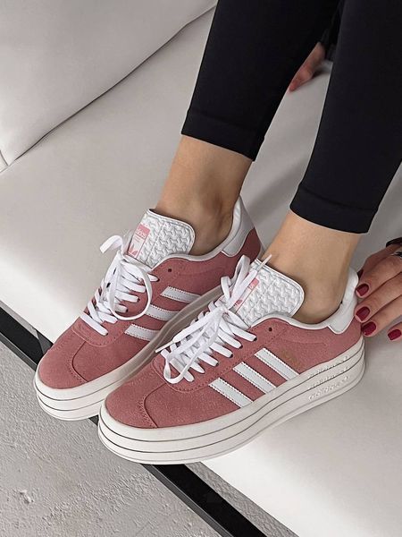 США Adidas Gazelle Bold Pink/White Platform жіночі шкіряні якісні кросівки Адідас Газель Платформа рожеві білі 0320 - Розмір 36 (US 5) 11168029 фото