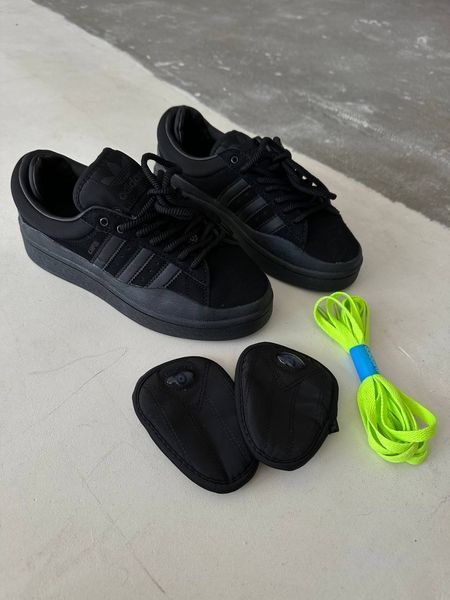 США Adidas Campus x Bad Bunny BLACK жіночі, чоловічі шкіряні якісні кросівки Адідас Кампус чорні - Розмір 36 (US 5) 11167429 фото