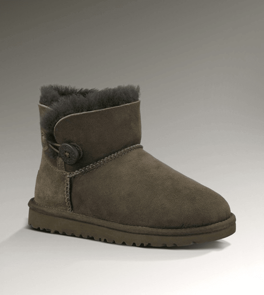 UGG Australia США Mini Bailey Button II Шоколад цільна овчина мини Угг Австралия - Розмір 35 (US 4) 2110287 фото