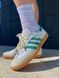 США Adidas Samba Sporty & Rich White/Green жіночі, чоловічі шкіряні якісні кросівки Адідас Самба білі - Розмір 36 (US 5) 11167979 фото 3