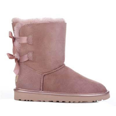 UGG Australia США Short Metallic Bow II Пудра Рожеві уггі натуральні короткі бант Угг Австралія - Розмір 35 (US 4) 2110987 фото