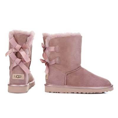 UGG Australia США Short Metallic Bow II Пудра Рожеві уггі натуральні короткі бант Угг Австралія - Розмір 35 (US 4) 2110987 фото