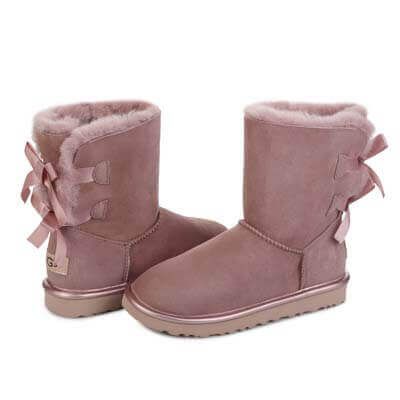 UGG Australia США Short Metallic Bow II Пудра Рожеві уггі натуральні короткі бант Угг Австралія - Розмір 35 (US 4) 2110987 фото