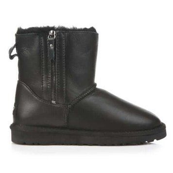 UGG Australia США Leather 2 Zip Чорний натуральні міні Угг Австралія - Розмір 35 (US 4) 2111064 фото