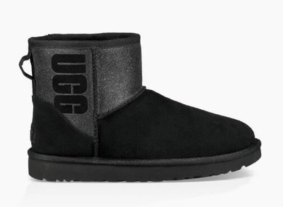 UGG Australia Classic Mini Logo II Черный цільна овчина мини Угг Австралия - Розмір 35 (US 4) 2110221 фото