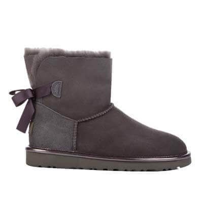 UGG Australia США Mini Bailey Bow Metallic Серый натуральні міні Угг Австралия - Розмір 35 (US 4) 2110910 фото