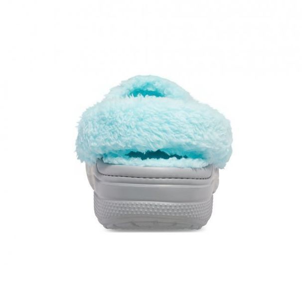Crocs Оригінал Baya Lined Fuzz-Strap Clogs Bright grey/blue з хутром Крокс США (206772) - 36 (Стопа 22.5-23.2см) M4/W6 112627 фото