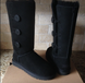 UGG Australia США Tall Triplet Button II Черный цільна овчина Угг Австралия - Розмір 35 (US 4) 2110562 фото 1