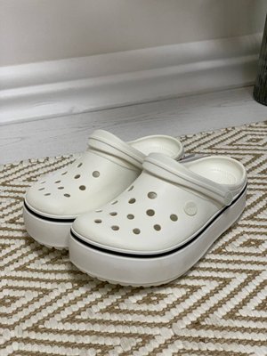 Crocs Оригінал Crocband ™ Platform Clog White Жіночі Крокс США (205434) - 36 (Стопа 22.5-23.2см) M4/W6 100900 фото