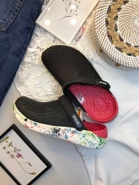 Crocs Оригінал LiteRide ™ Clog чорні па кольорова підошва Жіночі Чоловічі Крокс США (204592-13) - 36 (Стопа 22.5-23.2см) M4/W6 103265 фото