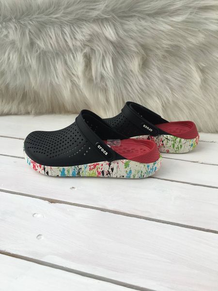 Crocs Оригінал LiteRide ™ Clog чорні па кольорова підошва Жіночі Чоловічі Крокс США (204592-13) - 36 (Стопа 22.5-23.2см) M4/W6 103265 фото