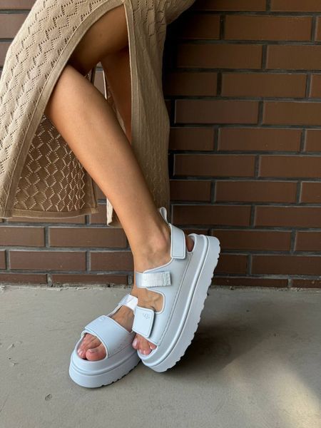 UGG Australia США Goldenglow Sandals White Уггі сандалі на платформі білі Австралія - Розмір 35 (US 4) 10718145683 фото