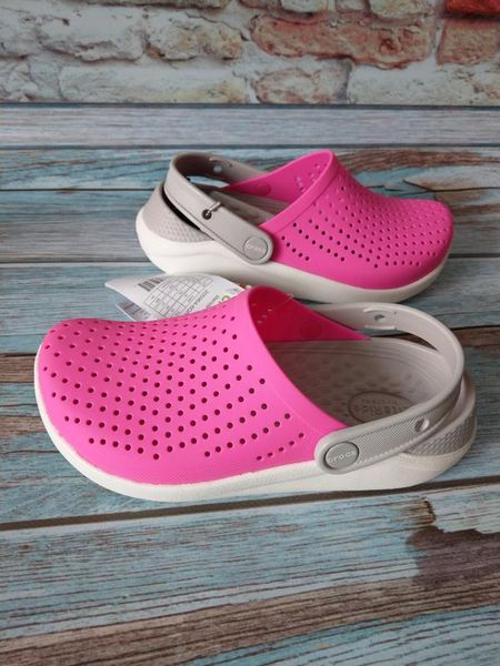 Crocs Оригінал LiteRide ™ Clog Electric Pink / Almost White Жіночі Крокс США (204592) - 36 (Стопа 22.5-23.2см) M4/W6 100521 фото