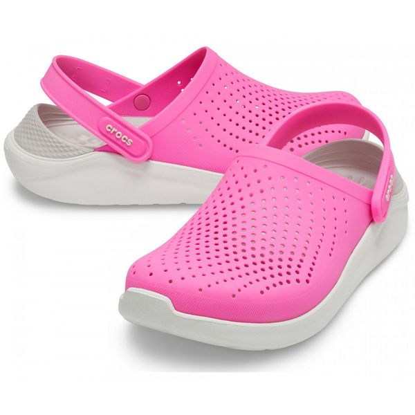 Crocs Оригінал LiteRide ™ Clog Electric Pink / Almost White Жіночі Крокс США (204592) - 36 (Стопа 22.5-23.2см) M4/W6 100521 фото