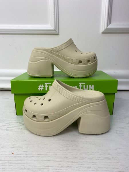 Crocs SIREN Clog Platform Оригінал Крокс на платформі Bone Бежеві Women Sabo Сабо США - Чоловічі та Жіночі - 36 (Стопа 22.5-23.2см) M4/W6 9977429 фото