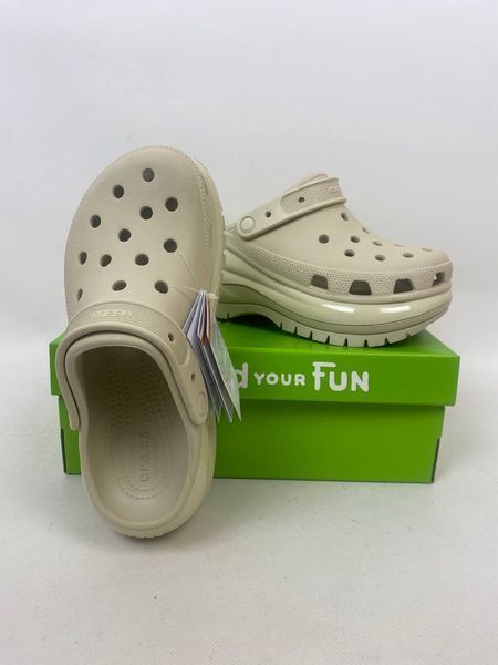 Crocs Оригінал Mega Crush Clog Bone Women Sabo крокс сабо Оригінал США (207988-2) - 36 (Стопа 22.5-23.2см) M4/W6 114319 фото