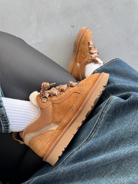 UGG Australia Classic Lowmel Sneaker Chestnut Кросівки з хутром руді рижі уггі замш цільна овчина Угг Австралія - Розмір 35 (US 4) 2110100511 фото