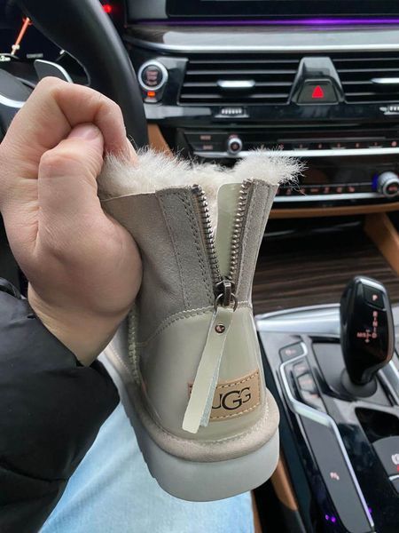 UGG Australia США Mini II Zip Light Grey замшеві уггі овчина міні замок світло сірі молнія Австралія - Розмір 35 (US 4) 2111819 фото